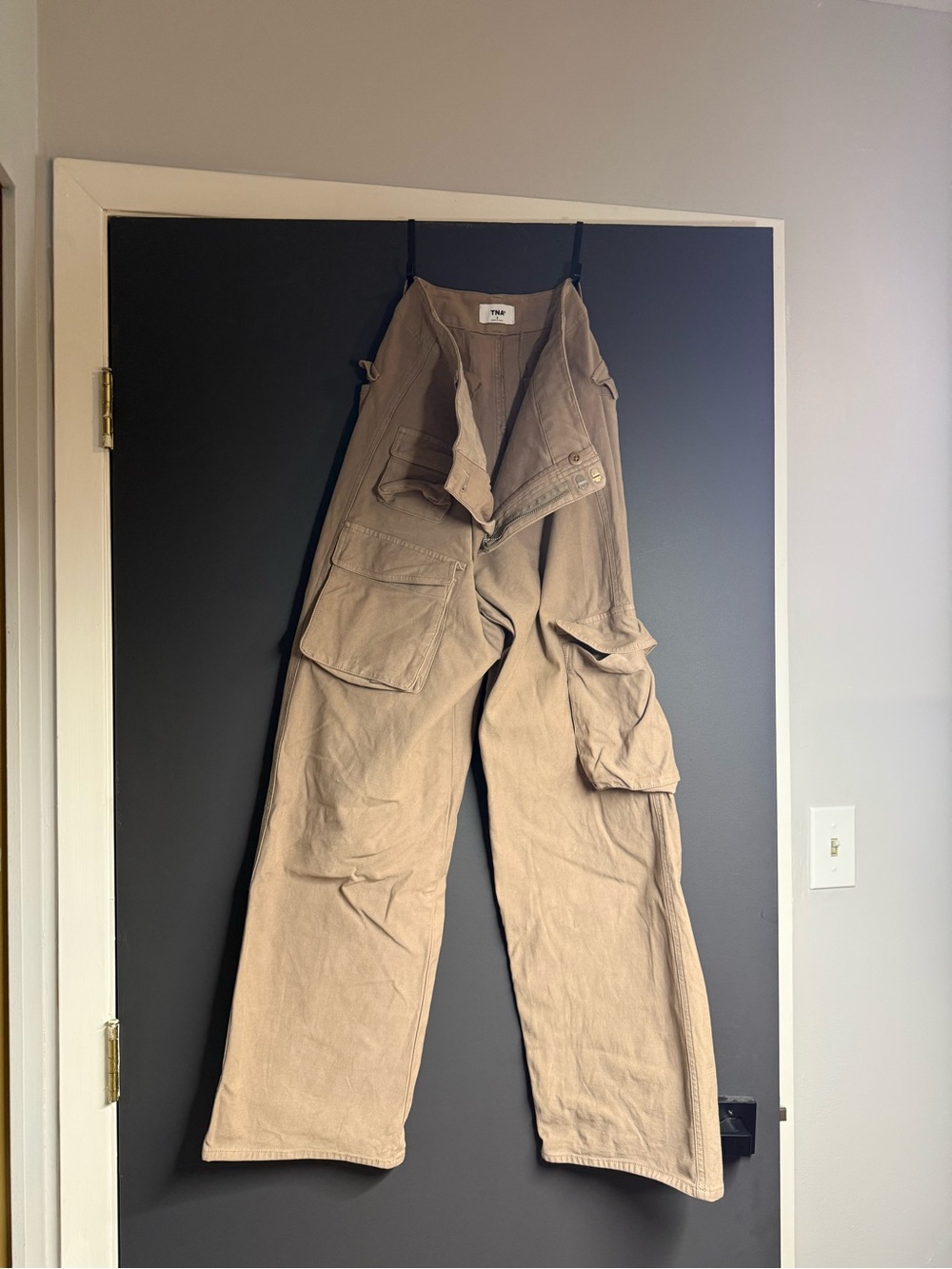 TNA Taupe Wide-Leg Cargo Pants